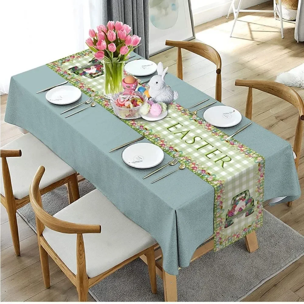 Easter Table Runner Vintage Farm Truck NWT